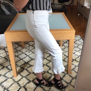 Zara Woman white crop flares